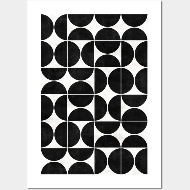 Mid-Century Modern Pattern No.3 - Black and White Concrete Wall Art by ZoltanRatko